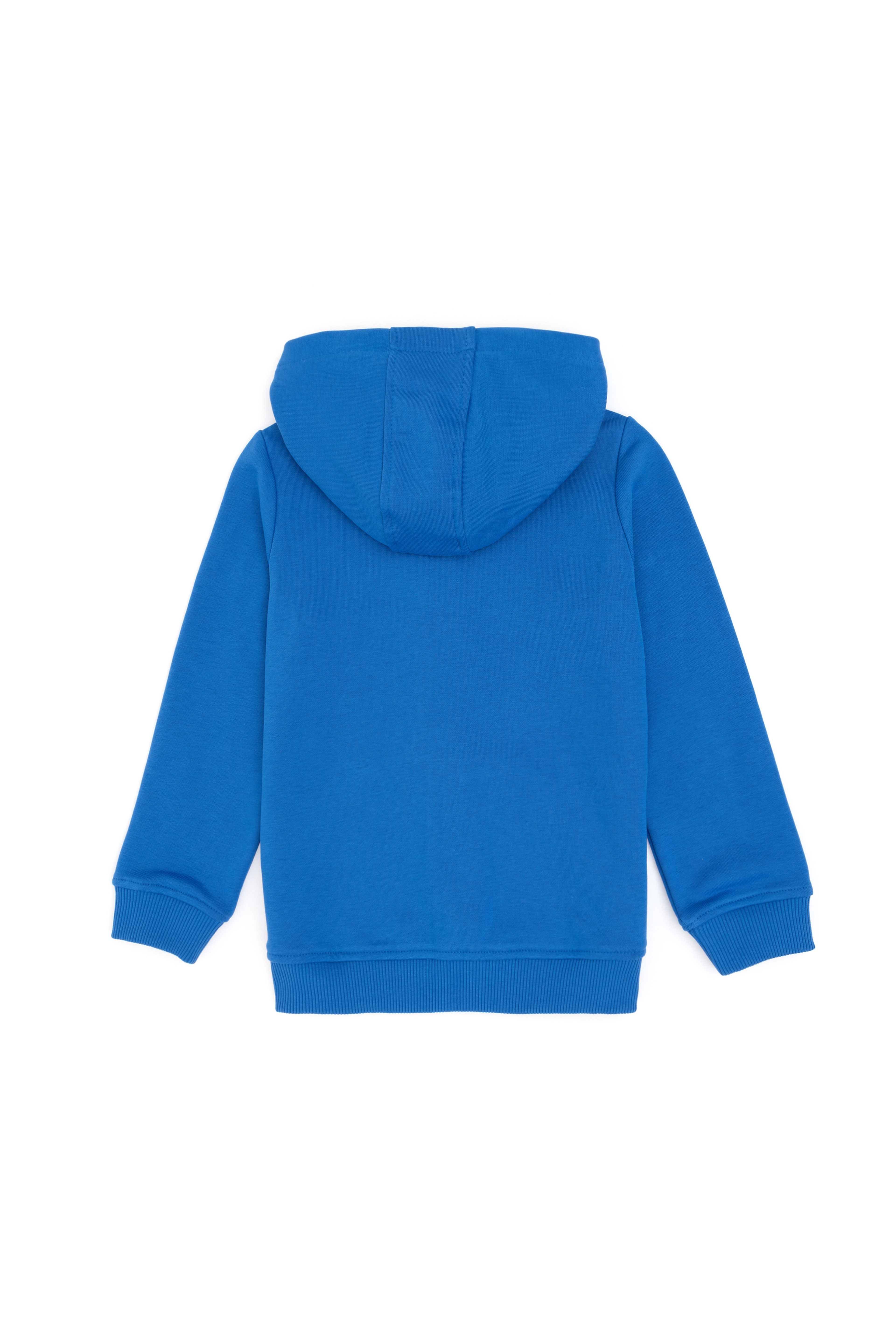 Erkek Çocuk Fermuarlı Kapüşonlu Basic Kobalt Sweatshirt - Image 4