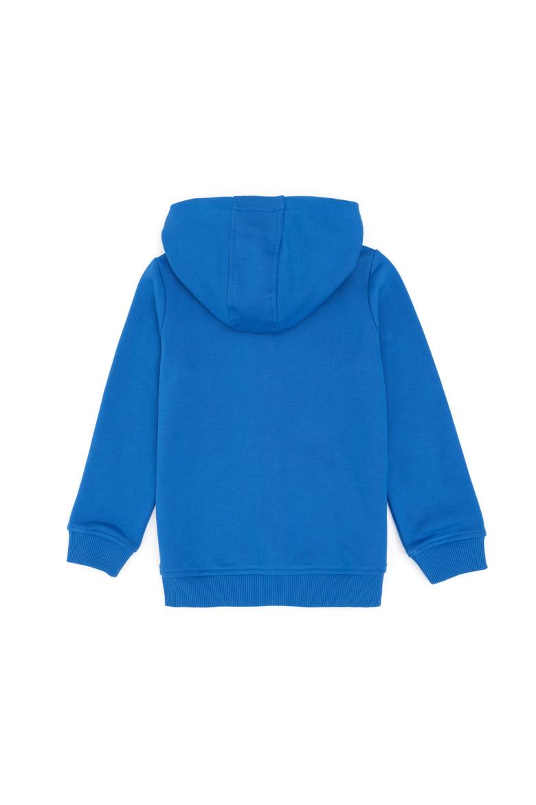 Erkek Çocuk Fermuarlı Kapüşonlu Basic Kobalt Sweatshirt - 50293472021
