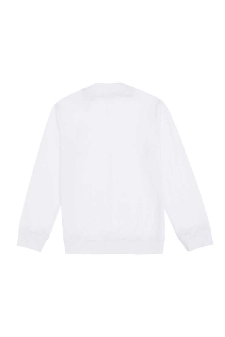 Erkek Çocuk Beyaz Basic Bisiklet Yaka Sweatshirt - 50297435091
