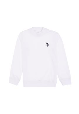 Erkek Çocuk Beyaz Basic Bisiklet Yaka Sweatshirt - 50297435091