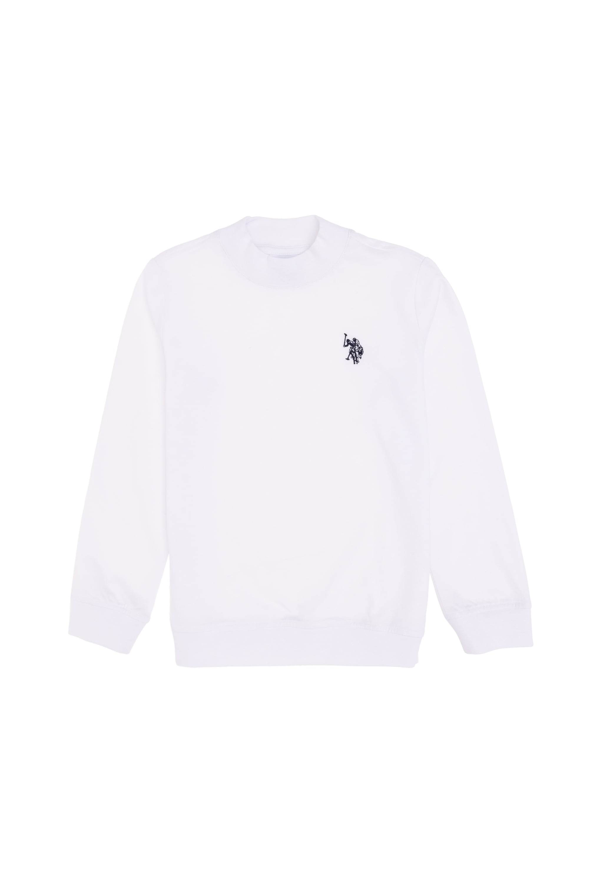 Erkek Çocuk Beyaz Basic Bisiklet Yaka Sweatshirt
