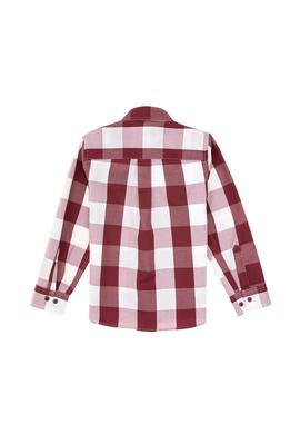 Erkek Çocuk Bordo Ekose Uzun Kollu Gömlek - 50297395021