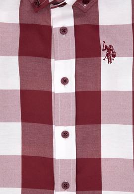 Erkek Çocuk Bordo Ekose Uzun Kollu Gömlek - 50297395021