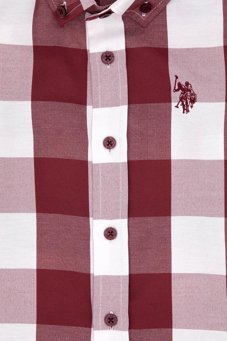 Erkek Çocuk Bordo Ekose Uzun Kollu Gömlek - 50297395021