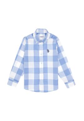 Erkek Çocuk Açık Mavi Ekose Uzun Kollu Gömlek - 50297395009