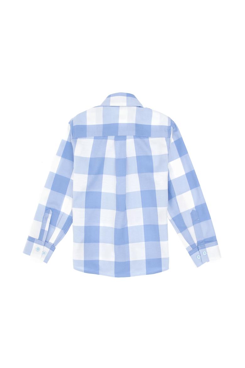 Erkek Çocuk Açık Mavi Ekose Uzun Kollu Gömlek - 50297395009
