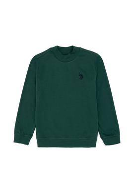 Erkek Çocuk Koyu Yeşil Basic Bisiklet Yaka Sweatshirt - 50297435063