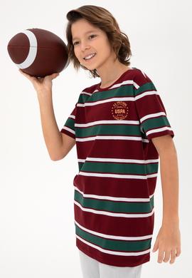 Erkek Çocuk Bordo Basic Tişört - 50295559028