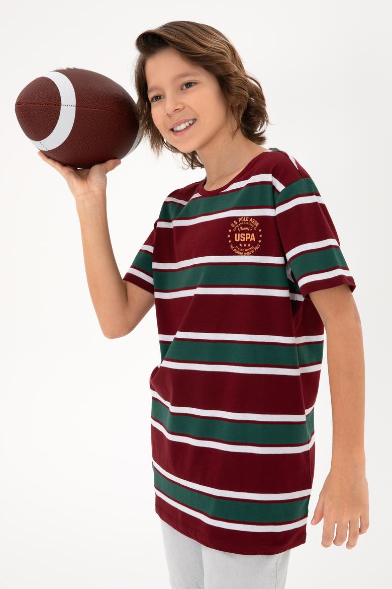 Erkek Çocuk Bordo Basic Tişört - 50295559028