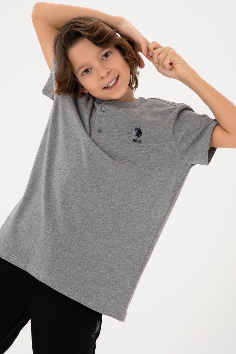 Erkek Çocuk Gri Melanj Basic Tişört - 50295504006