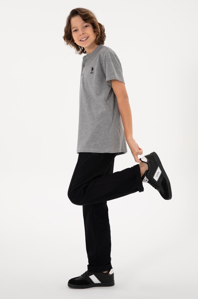 Erkek Çocuk Gri Melanj Basic Tişört