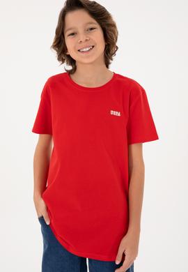 Erkek Çocuk Kırmızı Bisiklet Yaka Tişört - 50298086104
