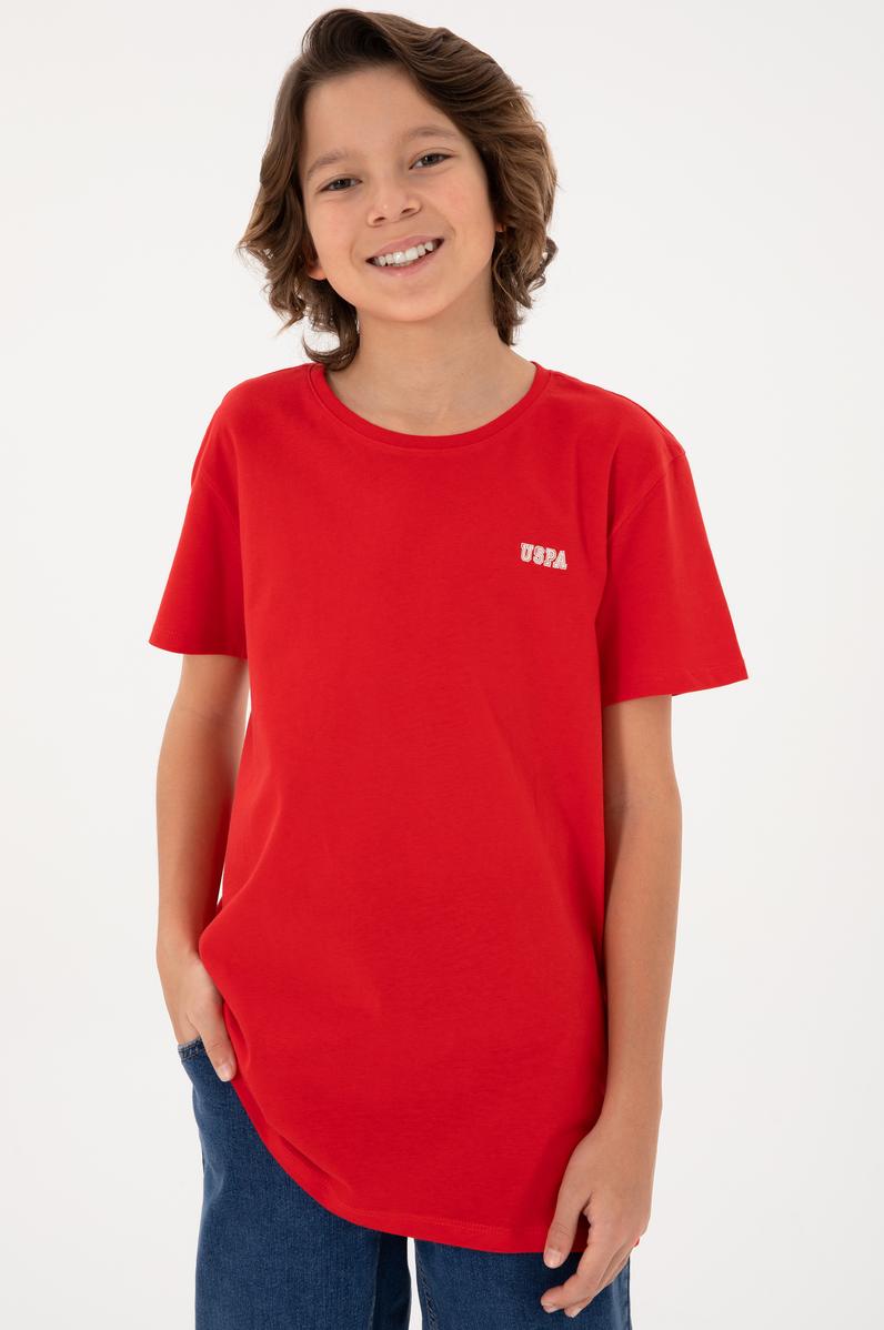 Erkek Çocuk Kırmızı Bisiklet Yaka Tişört