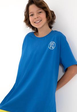 Erkek Çocuk Kobalt Oversize Bisikelt Yaka Tişört - 50298981053