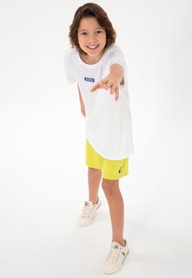 Erkek Çocuk Beyaz Oversize Bisiklet Yaka Tişört - 50298982010