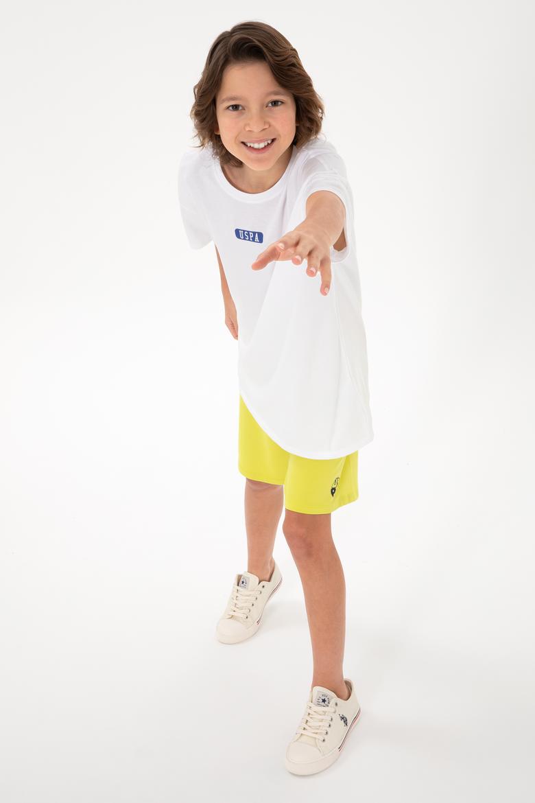 Erkek Çocuk Beyaz Oversize Bisiklet Yaka Tişört