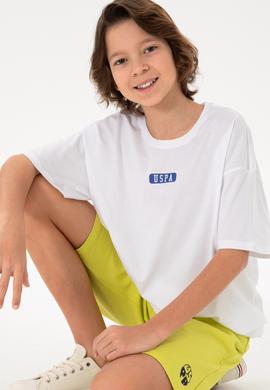 Erkek Çocuk Beyaz Oversize Bisiklet Yaka Tişört - 50298982010