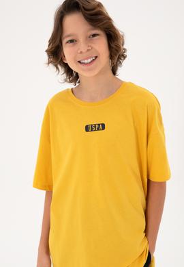 Erkek Çocuk Safran Oversize Bisiklet Yaka Tişört - 50298982065