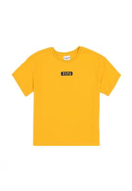 Erkek Çocuk Safran Oversize Bisiklet Yaka Tişört - 50298982065