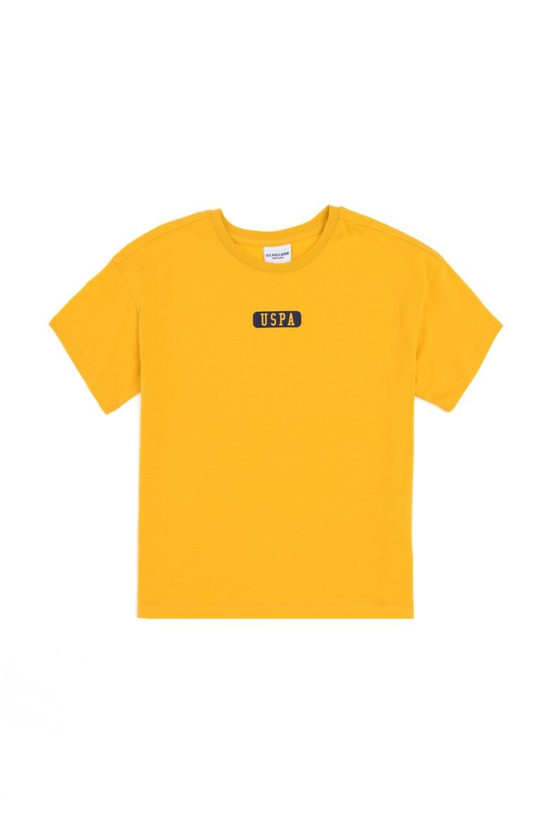 Erkek Çocuk Safran Oversize Bisiklet Yaka Tişört - 50298982065