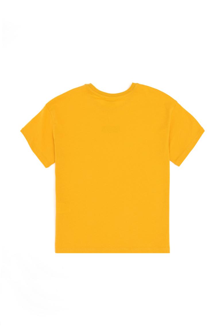 Erkek Çocuk Safran Oversize Bisiklet Yaka Tişört - 50298982065