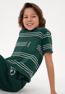 Erkek Çocuk Koyu Yeşil Basic Tişört - 50295562002