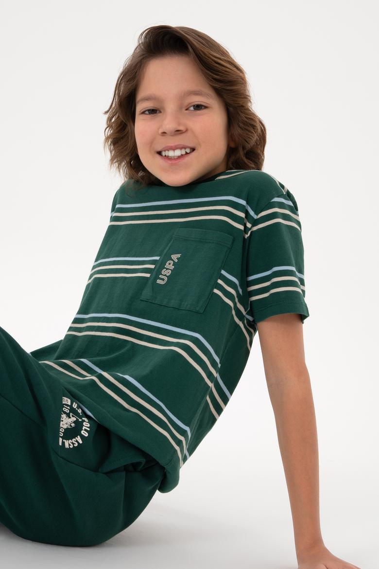 Erkek Çocuk Koyu Yeşil Basic Tişört - 50295562002