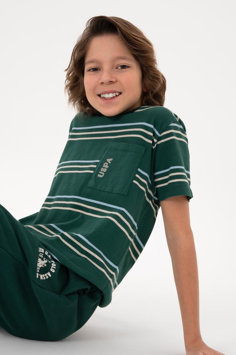 Erkek Çocuk Koyu Yeşil Basic Tişört