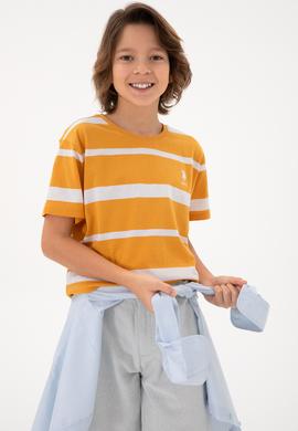 Erkek Çocuk Turuncu Bisiklet Yaka Tişört - 50298959041