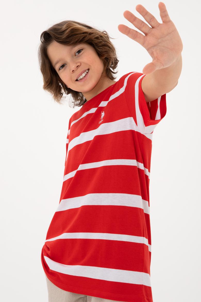 Erkek Çocuk Kırmızı Bisiklet Yaka Tişört - 50298959033