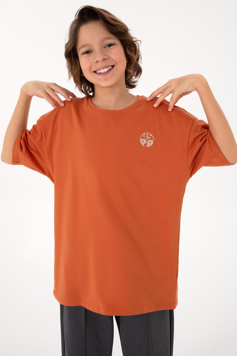 Erkek Çocuk Tarçın Comfort Basic Bisiklet Yaka Tşört