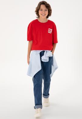 Erkek Çocuk Kırmızı Basic Tişört - 50295447027