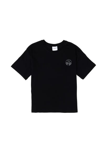 Erkek Çocuk Siyah Comfort Basic Bisiklet Yaka Tişört