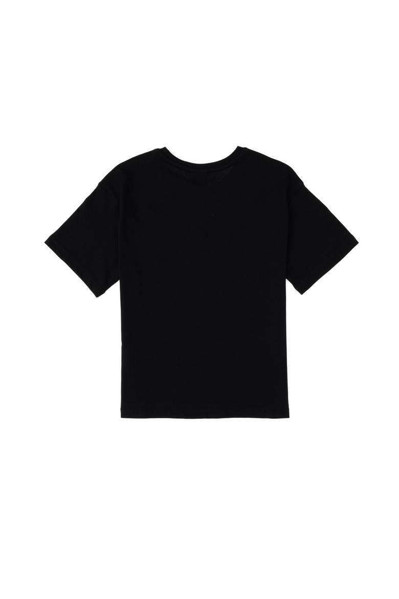 Erkek Çocuk Siyah Comfort Basic Bisiklet Yaka Tişört - 50295503034