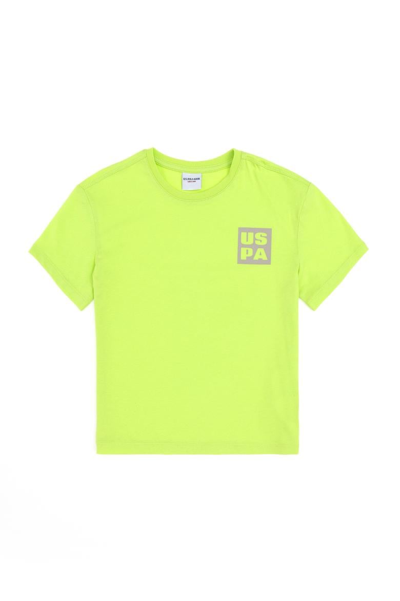 Erkek Çocuk Elma Yeşili Oversize Bisiklet Yaka Tişört - 50295447148