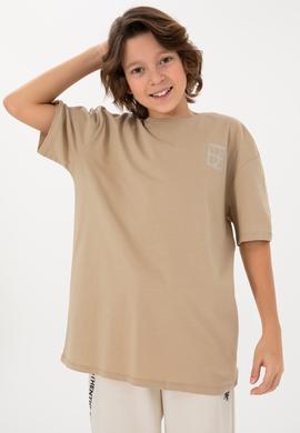 Erkek Çocuk Kum Comfort Basic Bisiklet Yaka Tişört - 50295447101