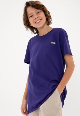 Erkek Çocuk Mor Bisiklet Yaka Tişört - 50298086096