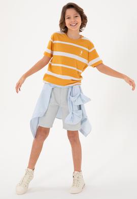 Erkek Çocuk Turuncu Bisiklet Yaka Tişört - 50298959041