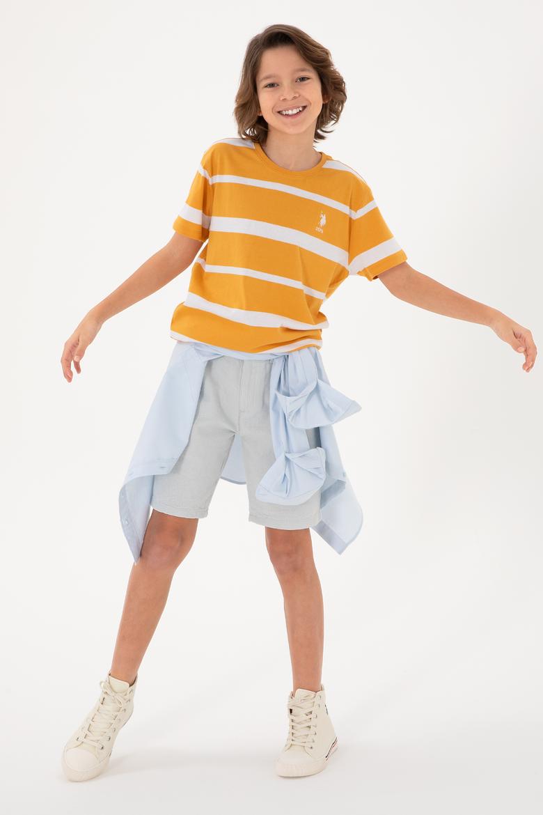 Erkek Çocuk Turuncu Bisiklet Yaka Tişört - 50298959041