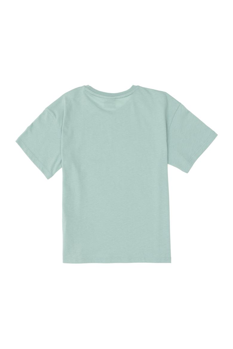 Erkek Çocuk Su Yeşili Oversize Bisiklet Yaka Tişört - 50298981075