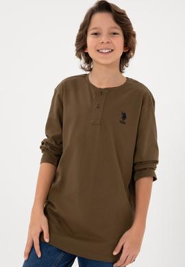 Erkek Çocuk Haki Basic Sweatshirt - 50297420018