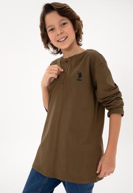 Erkek Çocuk Haki Basic Sweatshirt - 50297420018