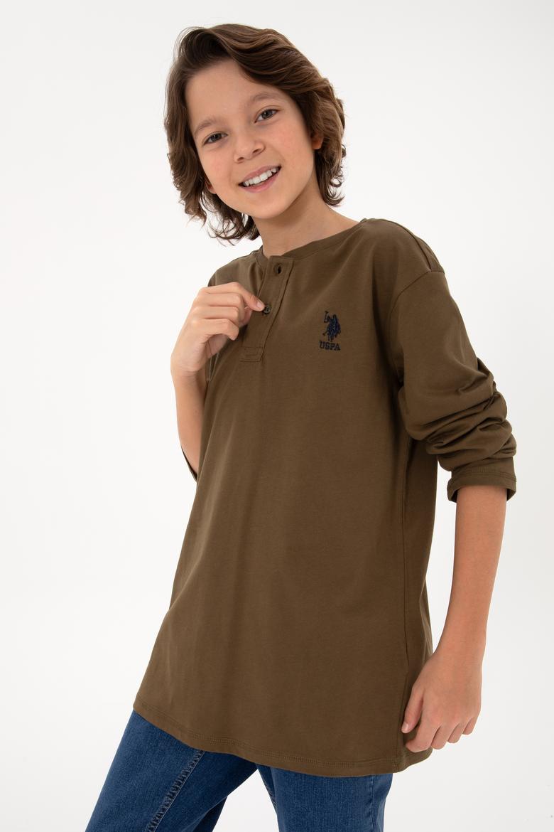 Erkek Çocuk Haki Basic Sweatshirt