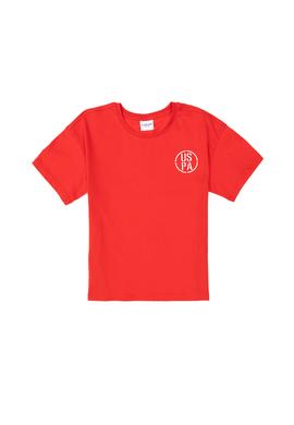 Erkek Çocuk Kırmızı Oversize Bisiklet Yaka Tişört - 50298981083