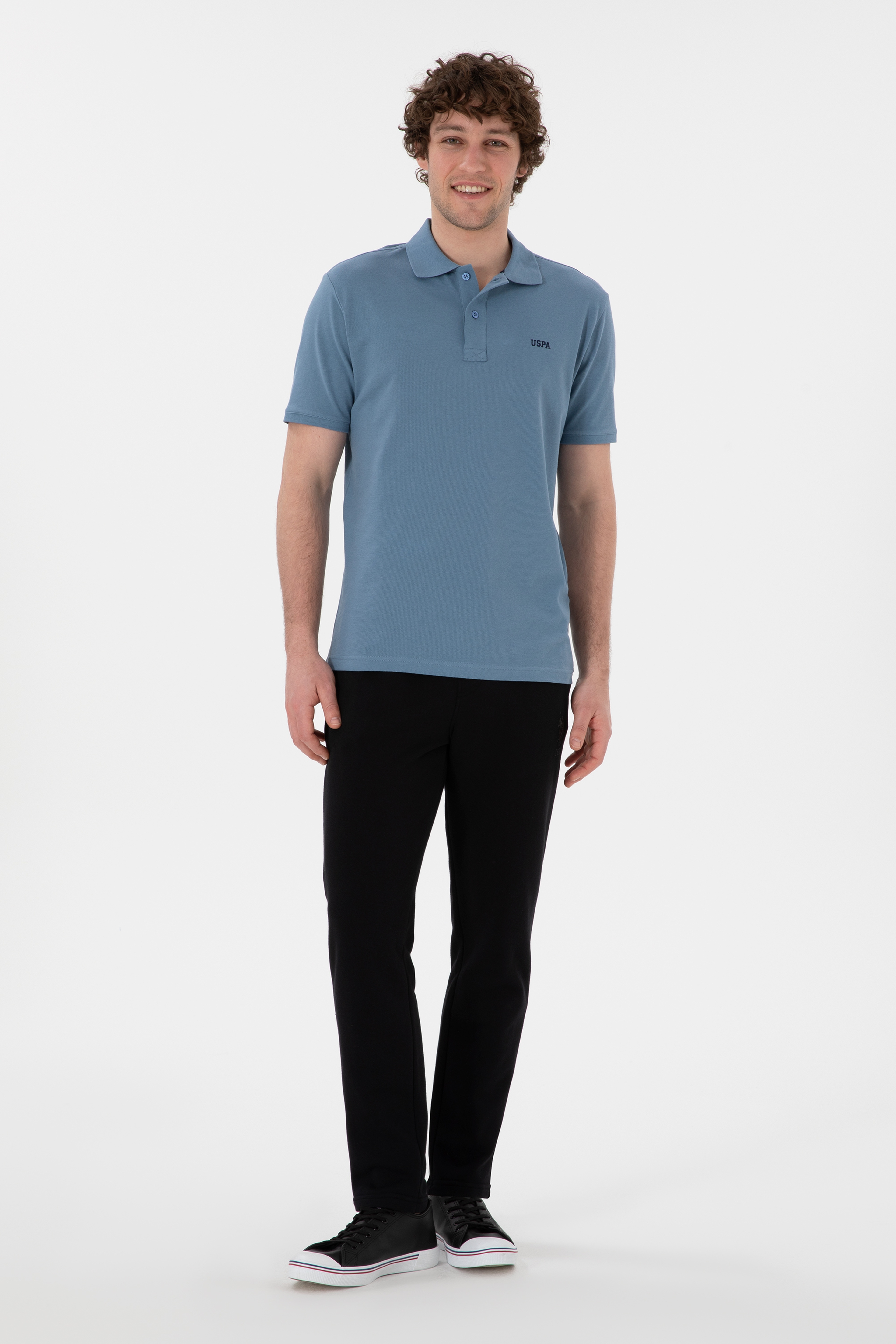 Erkek Slim Fit Düz Paça Siyah Eşofman Altı
