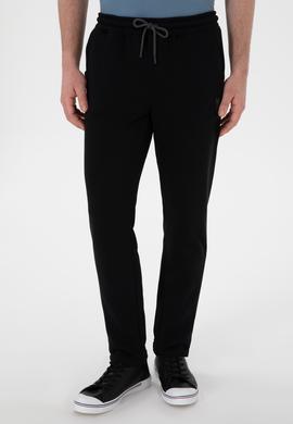 Erkek Slim Fit Düz Paça Siyah Eşofman Altı - 50298020016