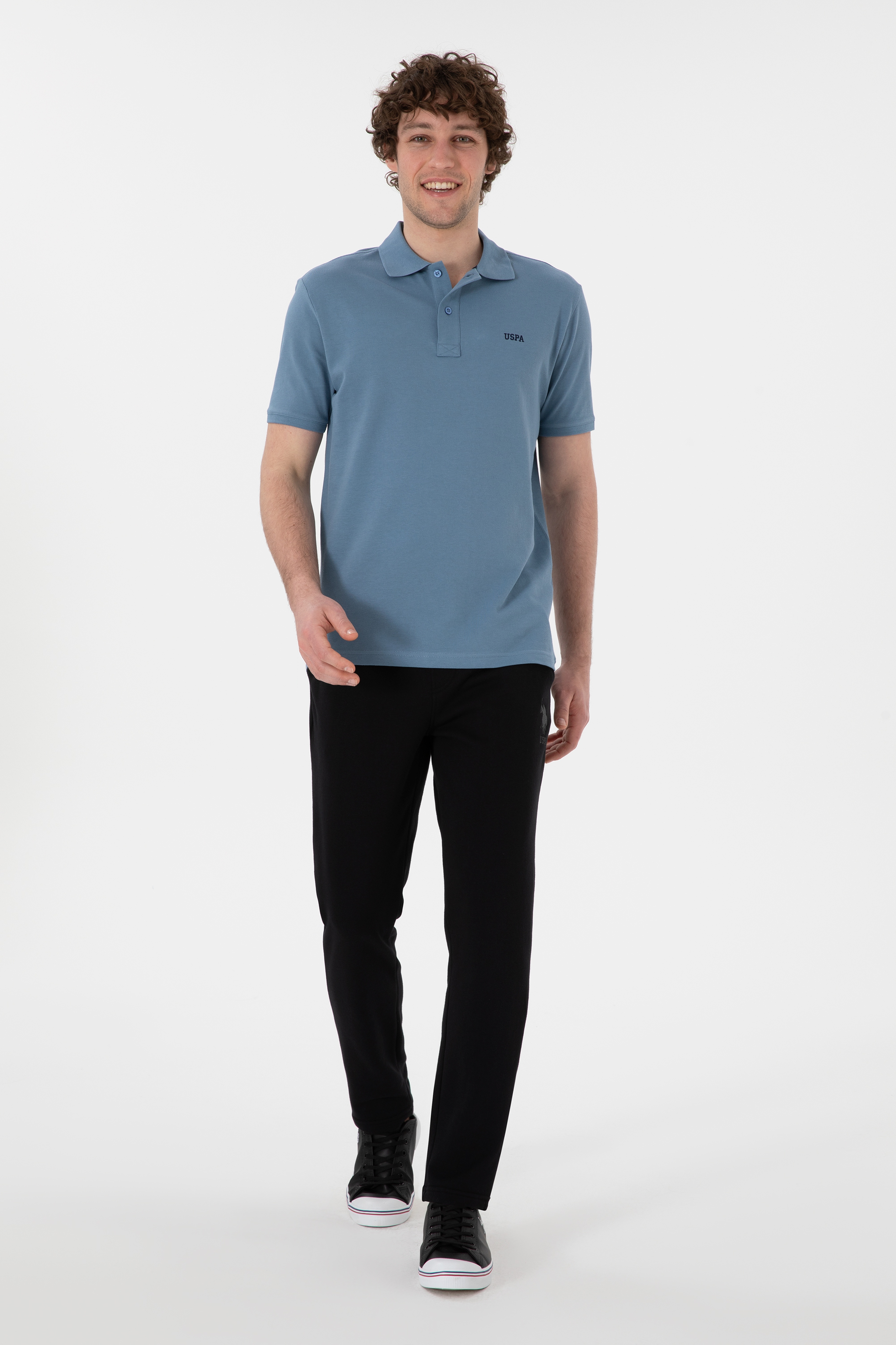 Erkek Slim Fit Düz Paça Siyah Eşofman Altı - Image 1