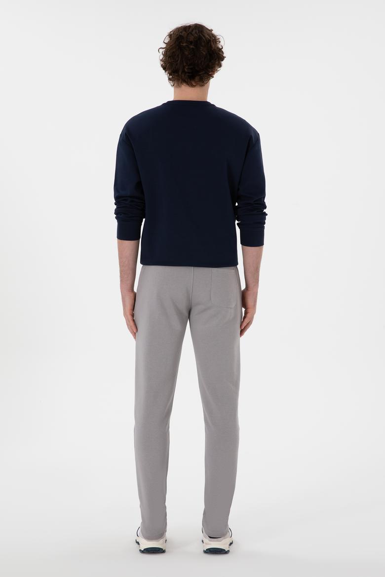 Erkek Slim Fit Düz Paça Gri Eşofman Altı - 50298020103