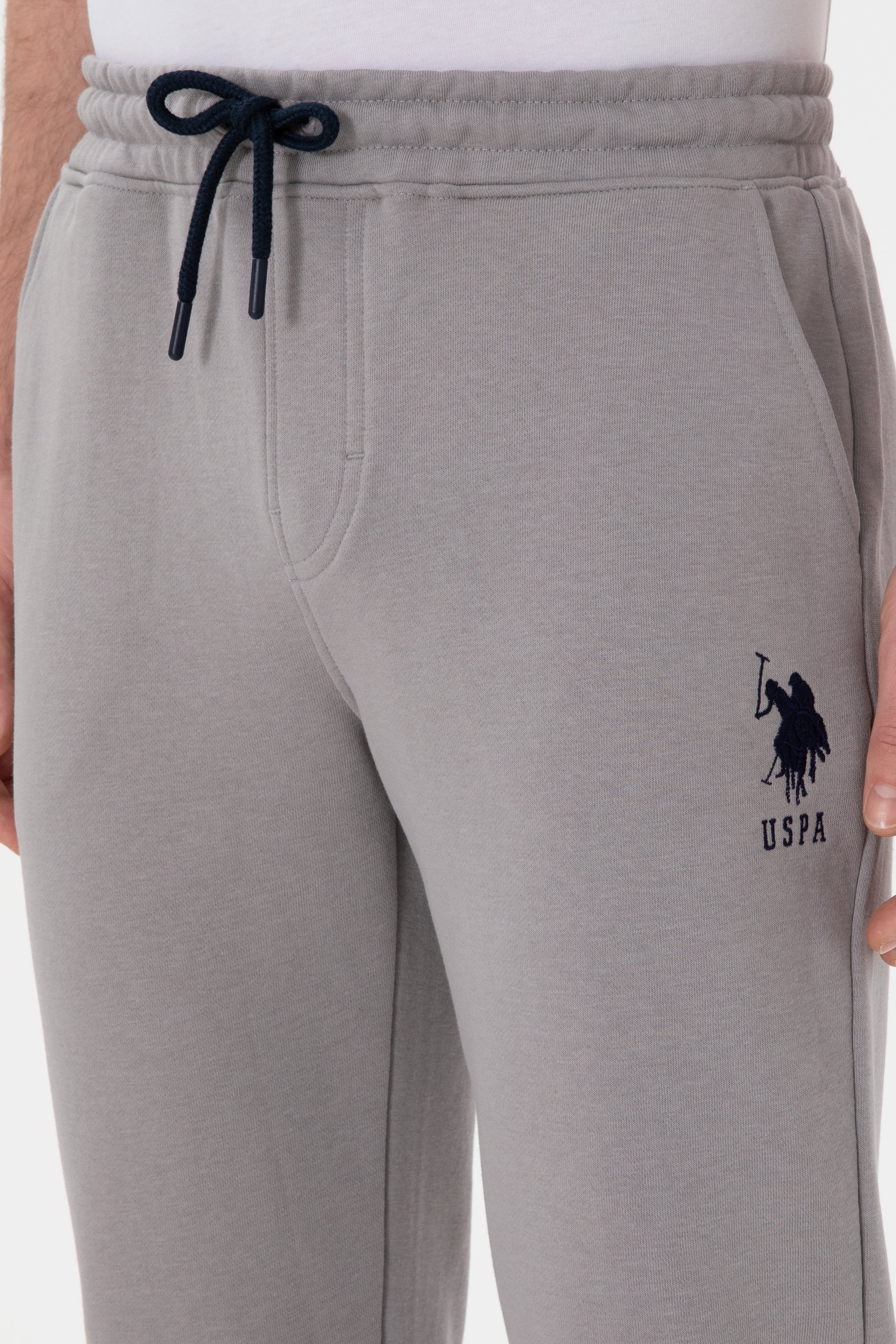 Erkek Slim Fit Düz Paça Gri Eşofman Altı