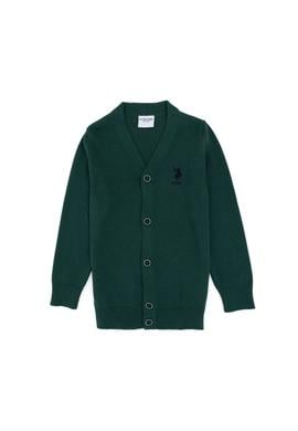 Erkek Çocuk Koyu Yeşil Triko Hırka - 50295571053